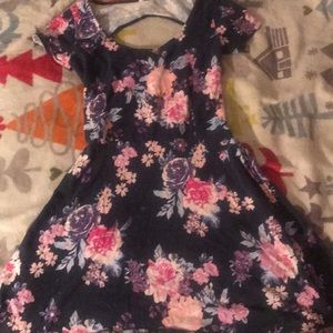 floral open back dress